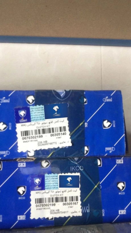 کیت کلاچ پژو 206 تیپ 5 (موتور TU5) شامل دیسک، صفحه و بلبرینگ شرکتی ایساکو اصل کد 0670302199
